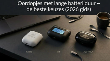 Draadloze oordopjes lange batterijduur onderweg — EGS V8 open-ear 40 uur gebruik